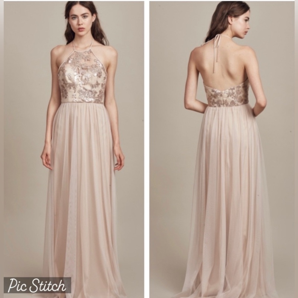 [NEW]Amsale Sheridan - blush-sequin - Size 4